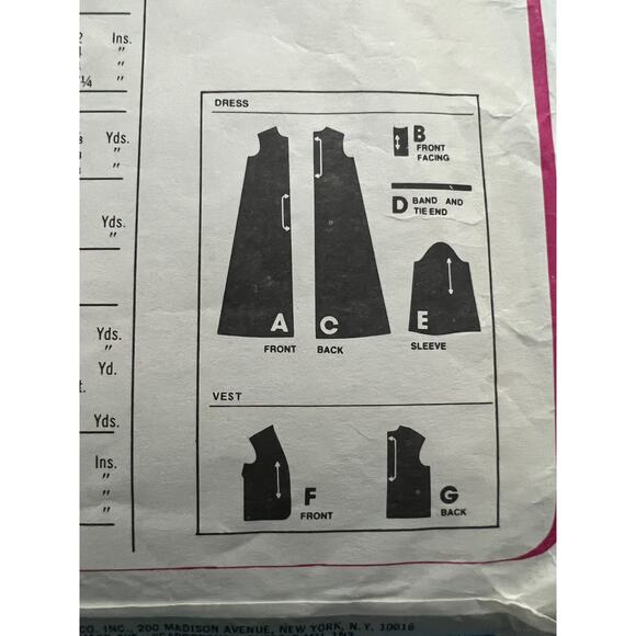 Simplicity 8418 Sewing pattern blouson dress vest 1970s size 10 - Picture 4 of 4